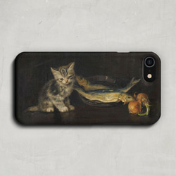 スマホケース / メタ プラッケバウム「子猫 と 魚」 iPhone 全機種対応 にゃんこ ペット レトロ 個性的 ペア 3枚目の画像