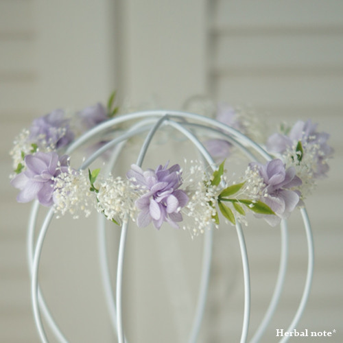 ベビー＆キッズ】花冠・花かんむり | すみれパープルのアジサイと