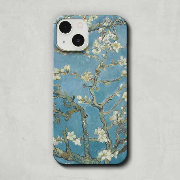 スマホケース / フィンセント ファン ゴッホ「花咲く アーモンド の 木の枝」 iPhone 全機種対応 絵画 レトロ 1枚目の画像