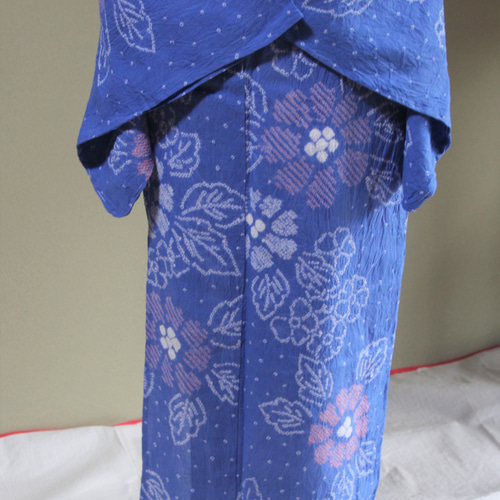 都庁採用 福島県庁採用 有松鳴海絞 浴衣 水色 レディース