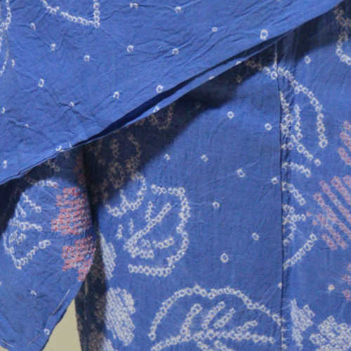 ◇現代 有松鳴海絞 浴衣◇【落ち着いた水色】涼し気な芙蓉柄が儚