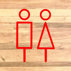 【TOILET・トイレ・RESTROOM・レストルーム】文字なしで男女でのデザインがお洒落♪トイレサインステッカー！ 6枚目の画像