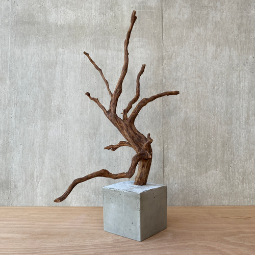【コンクリート盆栽 流木オブジェ】 アート アクセサリー インテリア 爬虫類 ➃【コンクリート盆栽 流木オブジェ】ディスプレイ 什器