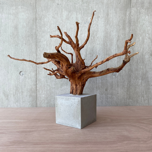 コンクリート盆栽 流木 木 オブジェ インテリア アート アクセサリー コンクリート盆栽 】 流木 木 オブジェ ディスプレイ 高級感