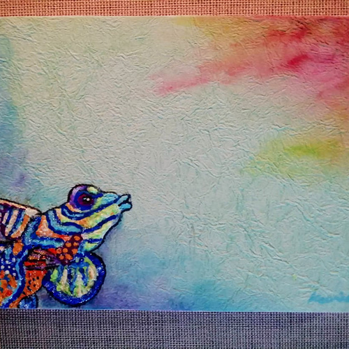 アクリル画 マンダリンフィッシュ 送料無料 絵画 kaoriko 通販｜Creema 
