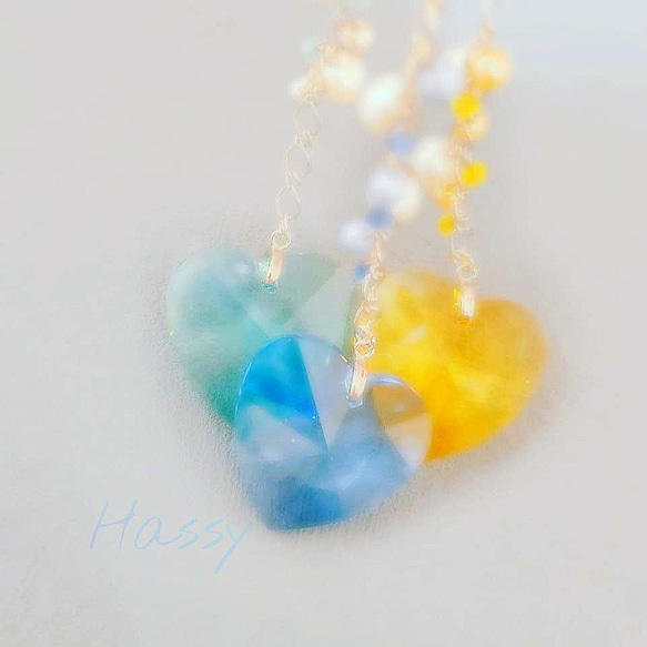 ネモフィラブルーHappy♡Heartサンキャッチャー♡28mm 2枚目の画像