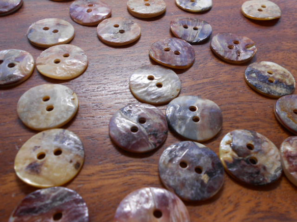 アコヤ貝のボタン　20mm　2穴　12個 5枚目の画像