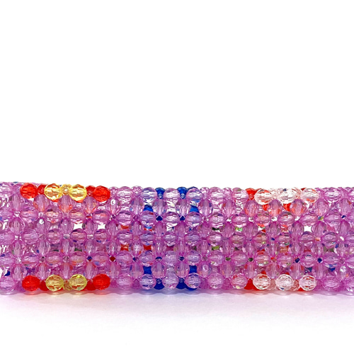 カラフルビーズハンドバッグ　レインボービーズバッグ【一点物】 カラフルビーズハンドバッグ レインボービーズバッグ【一点物】