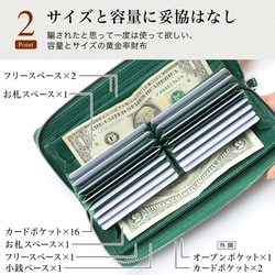 【大容量じゃばら式ミニ長財布】薄さ2.2cm コインスルー ラウンドファスナー財布 / CDC10 5枚目の画像