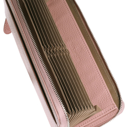【大容量じゃばら式ミニ長財布】薄さ2.2cm コインスルー ラウンドファスナー財布 / CDC10 スワニーピンク 2枚目の画像