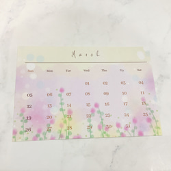 お花柄　2023年カレンダー　かわいい　はがきサイズ　おしゃれ　インテリア　フラワー 5枚目の画像
