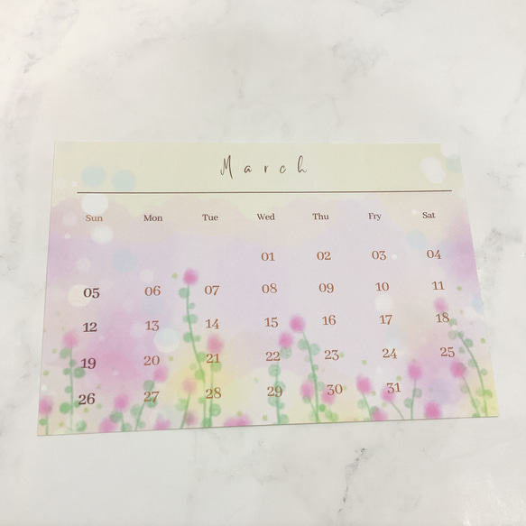 お花柄　2023年カレンダー　かわいい　はがきサイズ　おしゃれ　インテリア　フラワー 5枚目の画像