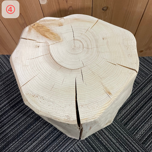 現物のみ】青森ヒバの大きな丸太4 椅子（チェアー）・スツール ヒバ