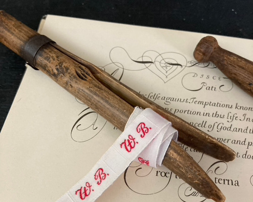 アンティークドイツイニシャルテープ フランス 刺繍 ネームラベル 北欧