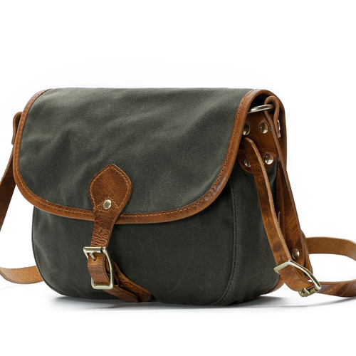 MESSENGER（鹿革メッセンジャーバッグ）BK× KHAKI（ブラック