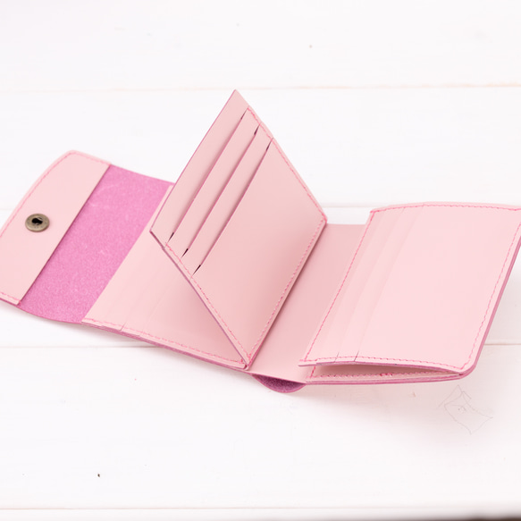 カードが12枚収納できる本革のミニ財布 コンパクトウォレット【カラー：チョコ】 5枚目の画像