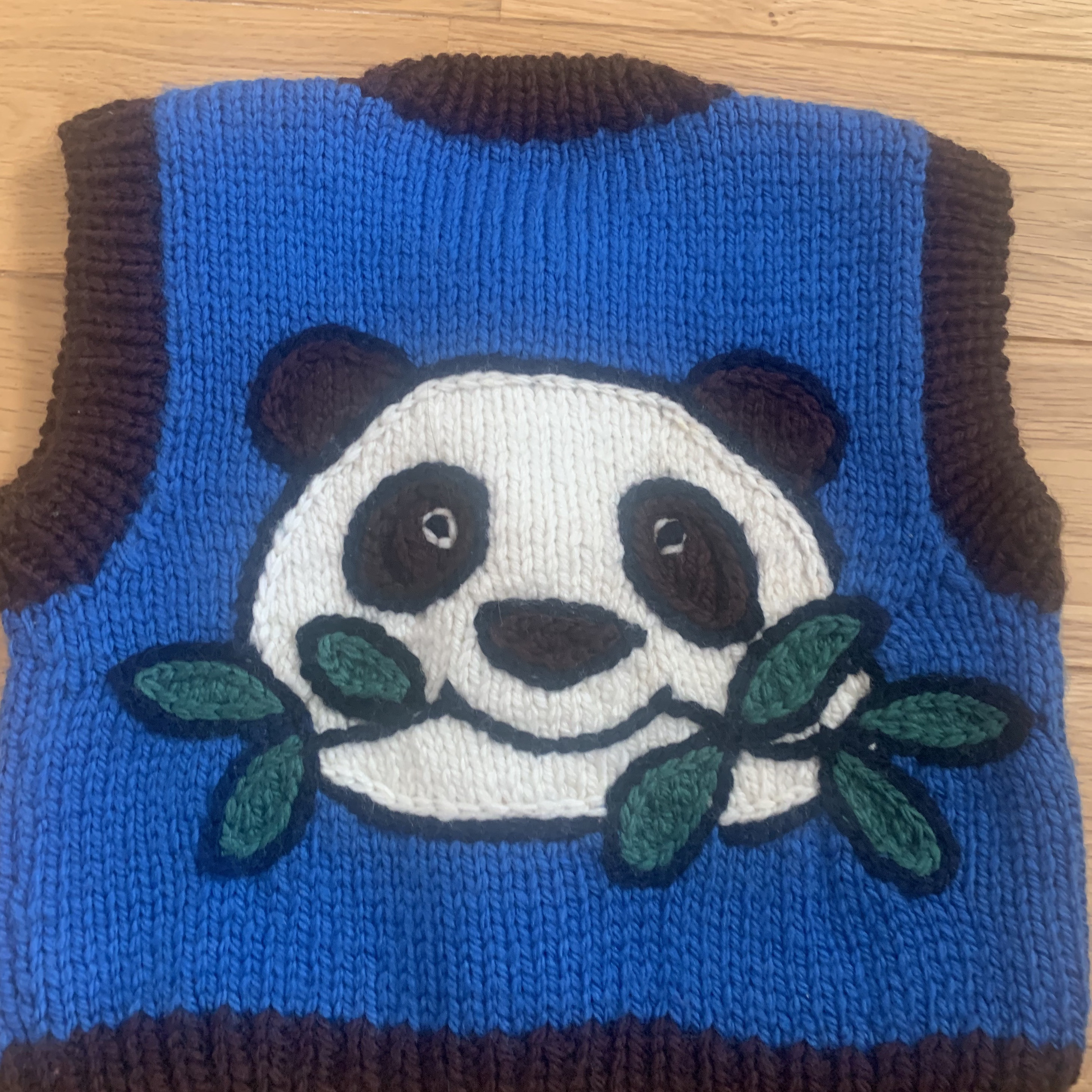 秋冬・パンダのちびっこベスト　70〜80cm