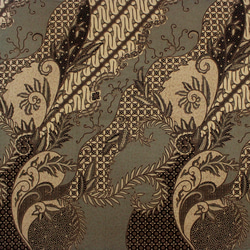 バティック 生地 インドネシア ジャワ更紗 絵画のような鳥と花の