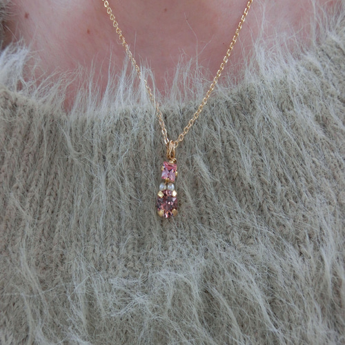 スワロフスキーネックレス 秋カラー 秋冬新作2022 ネックレス