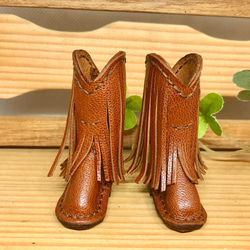 森き　フリンジウエスタンブーツ　miniature boots. 2枚目の画像