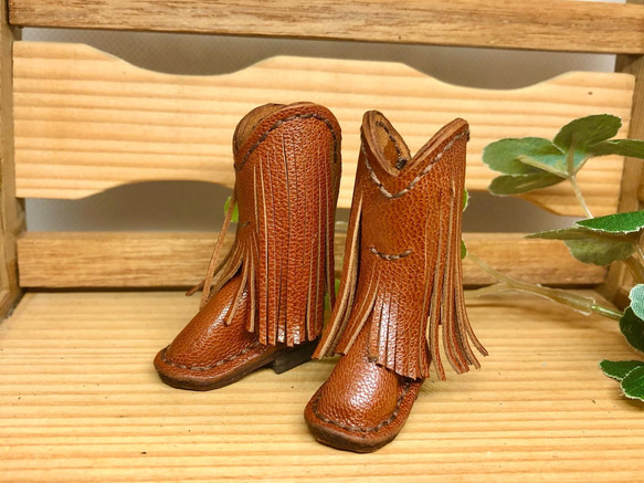 森き フリンジウエスタンブーツ miniature boots. その他置物 森 