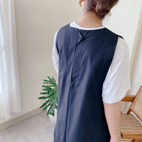 ハンドメイドおしゃれ大人可愛いエプロン被りジャンスカタイプ