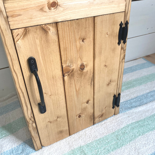 西海岸 レトロ DustBox (ミディアムウォルナット) 木製 ゴミ箱