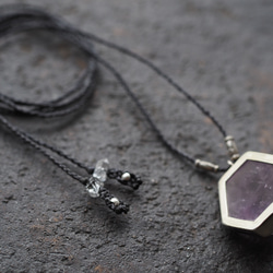 goethite in amethyst silver necklace (hachisu) 12枚目の画像