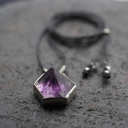 goethite in amethyst silver necklace (hachisu) 7枚目の画像