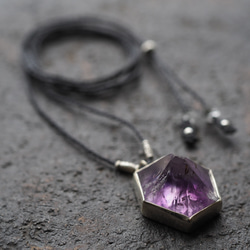 goethite in amethyst silver necklace (hachisu) 8枚目の画像