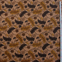 バティック 生地 インドネシア ジャワ更紗 植物のモチーフ パターン３ イエロー 2枚目の画像
