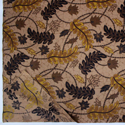 バティック 生地 インドネシア ジャワ更紗 植物のモチーフ パターン３ イエロー 4枚目の画像
