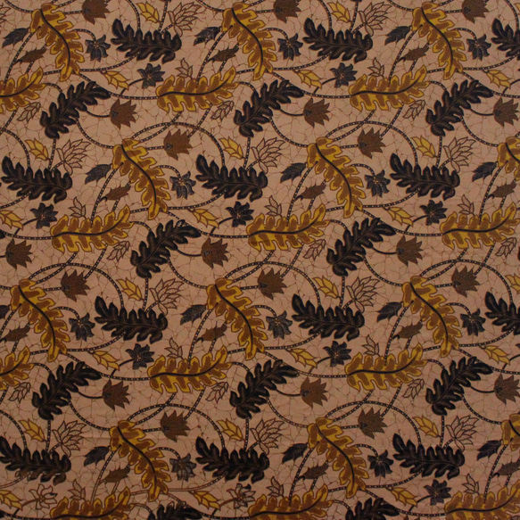 バティック 生地 インドネシア ジャワ更紗 植物のモチーフ パターン３ イエロー 3枚目の画像