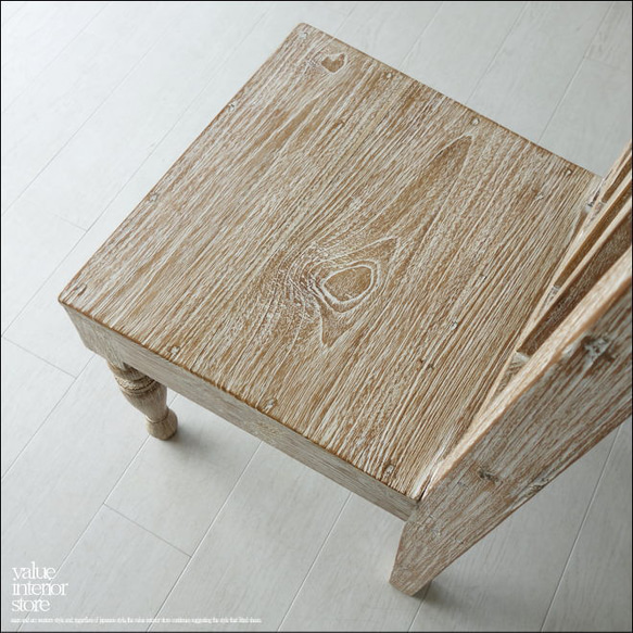 オールドチーク無垢材 ダイニングチェアWW 椅子 イス チェア シャビー 古材家具 手作り 天然木 銘木家具 3枚目の画像