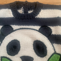 秋冬・パンダのちびっこセーター　90〜100cm 3枚目の画像