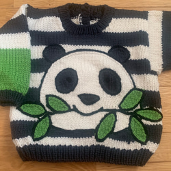 秋冬・パンダのちびっこセーター　90〜100cm 1枚目の画像