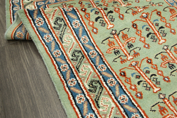 新品　高級ラグ　パキスタン手織り絨毯　アクセントラグ　玄関マット　75x128cm　＃800 6枚目の画像
