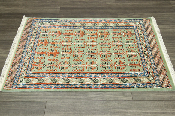 新品　高級ラグ　パキスタン手織り絨毯　アクセントラグ　玄関マット　75x128cm　＃800 2枚目の画像