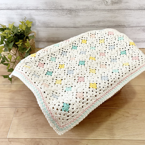 スクエア❣️マルチマットマルチカバー玄関マット手編みハンドメイド