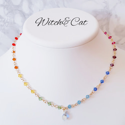 虹色のネックレス】 魔女 ファンタジー マルチカラー レインボー