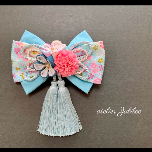 京ちりめん和柄布リボンの髪飾り #成人式 #卒業式 #七五三#和装#ゆかた