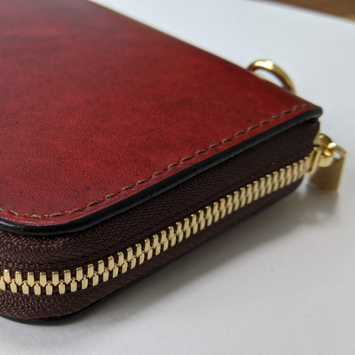 ラウンドファスナー長財布 EXCELLA 本革 ヌメ革 ルガトショルダー 長  