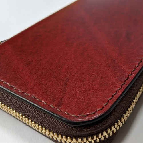 ラウンドファスナー長財布 EXCELLA 本革 ヌメ革 ルガトショルダー 長  