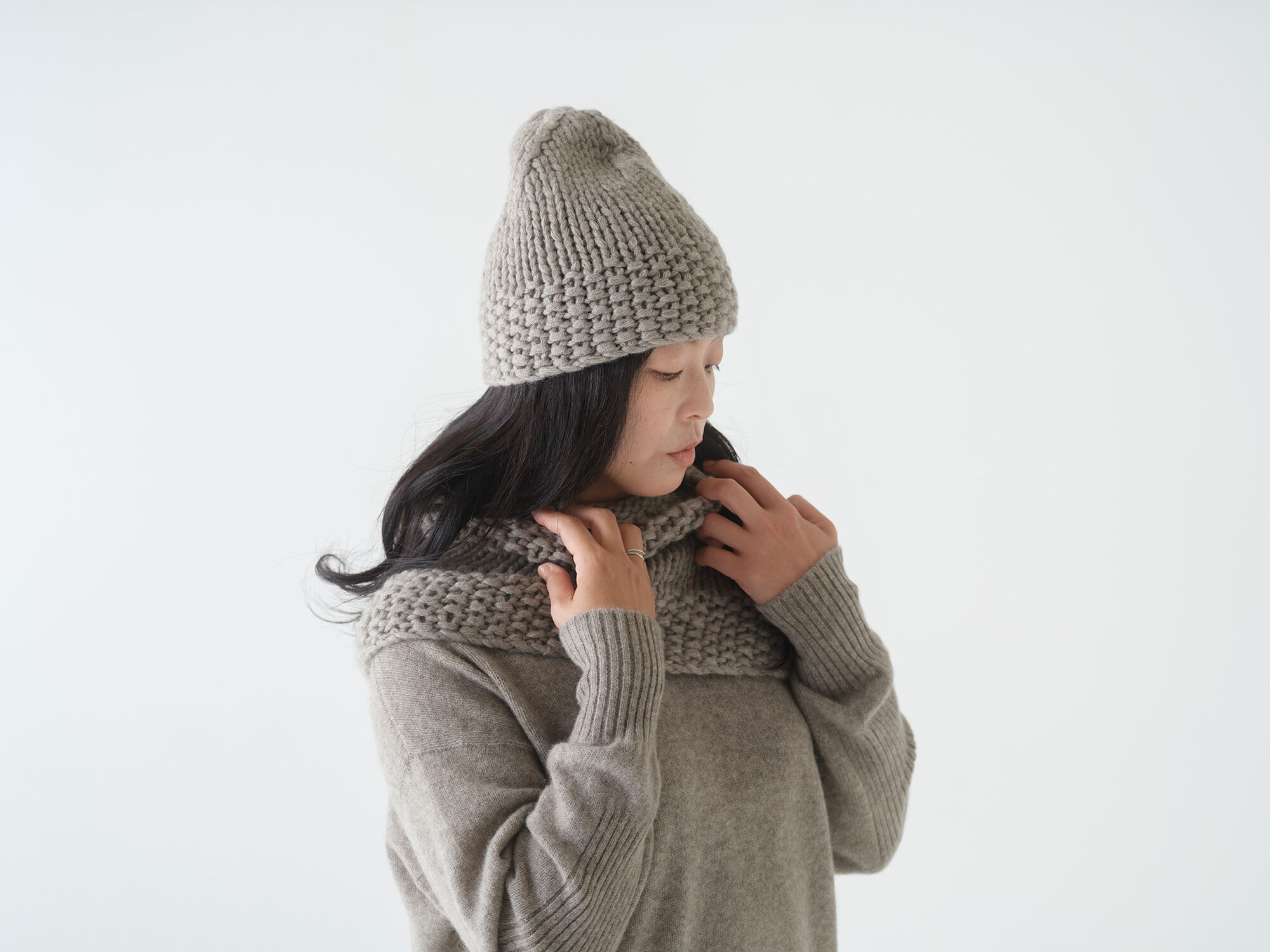 【受注生産】CA＆Co. 手編み　ヤクの ざっくりニット帽