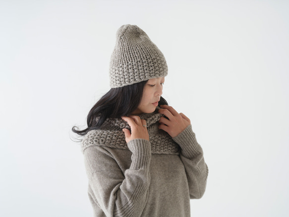 【受注生産】CA＆Co. 手編み　ヤクの ざっくりニット帽 1枚目の画像
