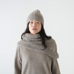 【受注生産】CA＆Co. 手編み　ヤクの ざっくりニット帽 2枚目の画像