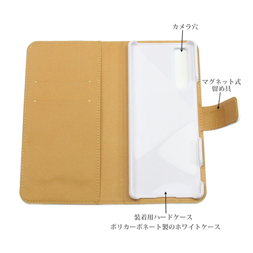 Android シンプル手帳型スマホケース（カメラ穴あり/はめ込み式