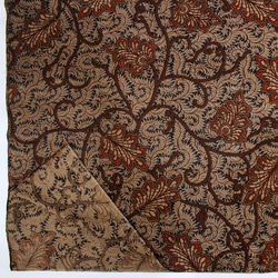 バティック 生地 インドネシア ジャワ更紗 葉のモチーフ パターン２ ブラウン 4枚目の画像