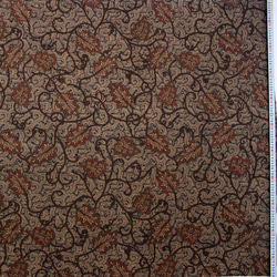 バティック 生地 インドネシア ジャワ更紗 葉のモチーフ パターン２ ブラウン 2枚目の画像