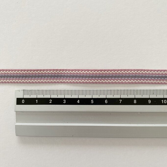 インポートリボン販売単位：200cm【210802】グレー　ピンク 3枚目の画像